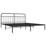 vidaXL Cadre de lit métal avec tête de lit noir 193x203 cm