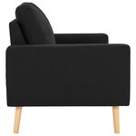 vidaXL Canapé à 2 places Noir Tissu