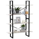 vidaXL Bibliothèque à 4 niveaux Blanc 100x30x140 cm Bois de pin massif