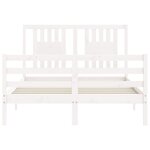 vidaXL Cadre de lit avec tête de lit blanc 140x190 cm bois massif
