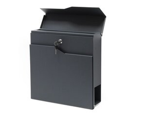 Boîte aux lettres murale ou sur pied design et Porte-journaux  Verrouillable  Gris anthracite  Acier galvanisé  370 x 105 x 370 mm