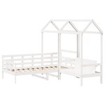 vidaXL Ensemble de lit de jour et de banc et toit 90x190 cm pin massif