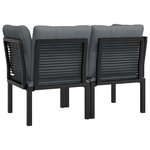 vidaXL Chaises d'angle de jardin avec coussins 2 Pièces noir/gris