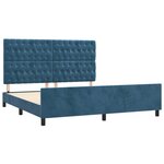 vidaXL Cadre de lit avec tête de lit Bleu foncé 180x200 cm Velours
