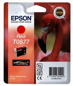 Cartouche d'encre epson flamant rose t0877 (rouge)