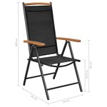 vidaXL Chaises de jardin pliables 6 Pièces Textilène Noir