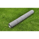 vidaXL Grillage pour volière Acier galvanisé 25 x 1 m Argenté