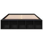 vidaXL Cadre de lit noir 135x190 cm bois d'ingénierie