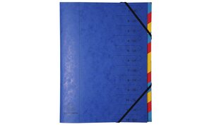 Trieur agrafé avec élastiques 12 compartiments - Couleurs Aléatoires EXACOMPTA