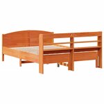 vidaXL Cadre de lit sans matelas cire marron 135x190cm bois pin massif