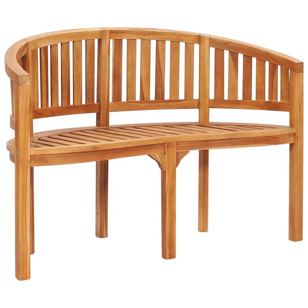 vidaXL Banc de jardin en forme de banane 120 cm Teck solide
