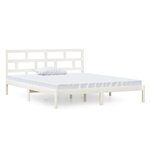 vidaXL Cadre de lit Blanc 120x190 cm Petit double Bois massif