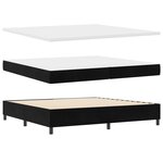 Lit Box Spring vidaXL avec Matelas & LED Noir 200x200 cm Velours