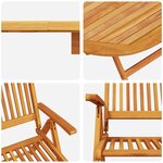 Set de jardin 7 pièces en bois d'acacia