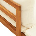 vidaXL Chaises longues avec coussins blanc crème 2 Pièces Acacia solide