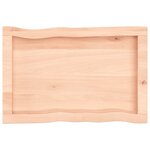 vidaXL Dessus de table bois massif non traité bordure assortie