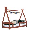 Lit cabane enfant NAKANA 90 x 200 rouge brique