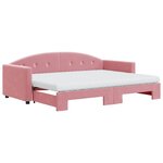 vidaXL Lit de jour avec lit gigogne et matelas rose 80x200 cm velours