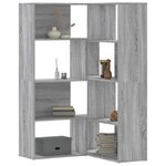 vidaXL Bibliothèque d'angle à 4 niveaux sonoma gris bois d'ingénierie