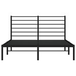 vidaXL Cadre de lit métal avec tête de lit noir 135x190 cm
