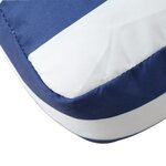 vidaXL Coussin de palette rayures bleues et blanches 60x60x12 cm tissu