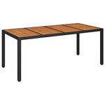 vidaXL Mobilier à dîner de jardin 9Pièces et coussins noir résine tressée