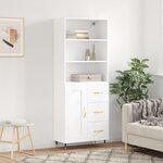 vidaXL Buffet haut Blanc 69 5x34x180 cm Bois d'ingénierie
