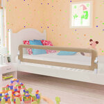 vidaXL Barrière de sécurité de lit d'enfant Taupe 180x42 cm Polyester