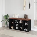 vidaXL Banc à chaussures Noir 103x30x48 cm Bois d'ingénierie
