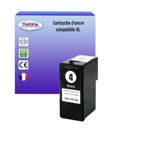 Cartouche compatible Lexmark 4 pour Lexmark X2690, X3690, X4690, X5690, Z2390, Z2490 - Noir - T3AZUR