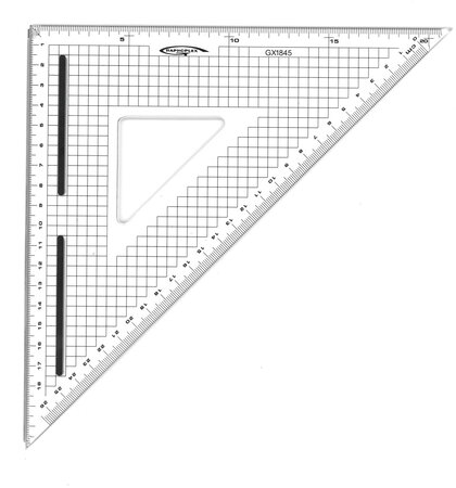 Equerre de coupe graduée 45° bord acier patin antiglisse 26 cm