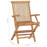 vidaXL Chaises pliables de jardin lot de 8 Bois de teck solide