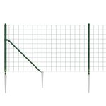 vidaXL Clôture en treillis métallique et piquet d'ancrage vert 1x25 m