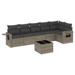 vidaXL Salon de jardin avec coussins 7 Pièces gris résine tressée