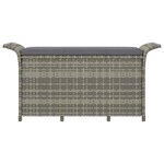vidaXL Banc de jardin avec coussin gris 116x46x57 cm résine tressée