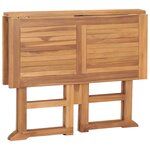 vidaXL Table à dîner pliable de jardin Ø90x75 cm Bois de teck solide