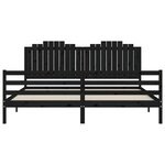 vidaXL Cadre de lit avec tête de lit noir 200x200 cm bois massif