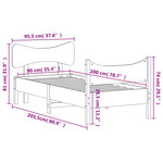 vidaXL Cadre de lit sans matelas blanc 90x200 cm bois de pin massif