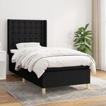 vidaXL Sommier à lattes de lit et matelas Noir 80x200 cm Tissu