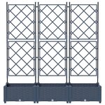 vidaXL Jardinière avec treillis 3 Pièces Grise 120x40x125 5 cm