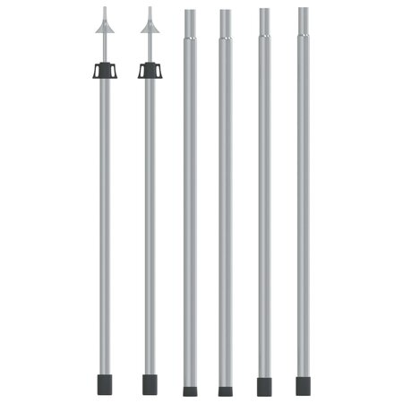 vidaXL Mâts de bâche télescopiques 102-260 cm 2 Pièces Aluminium