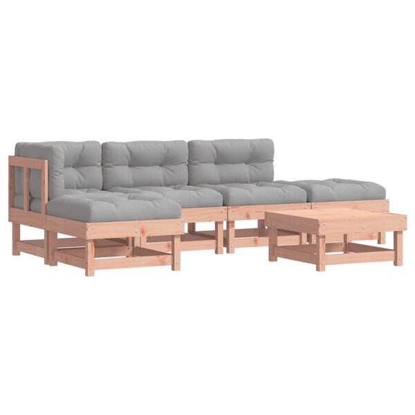 vidaXL Salon de jardin 6 Pièces avec coussins bois massif Douglas