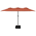 vidaXL Parasol à double tête avec LED terre cuite 449x245 cm