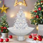 vidaXL Arbre de Noël neigeux avec base de parapluie Blanc 75 cm
