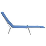 vidaXL Chaises longues pliables 2 Pièces Acier et tissu Bleu