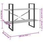 vidaXL Bibliothèque à 2 niveaux gris béton 100x30x70cm bois ingénierie