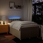 vidaXL Sommier à lattes de lit avec matelas Crème 120x200 cm Tissu