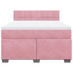 vidaXL Sommier à lattes de lit et matelas rose foncé 140x200cm velours