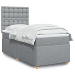 vidaXL Sommier à lattes de lit avec matelas Gris clair 100x200cm Tissu