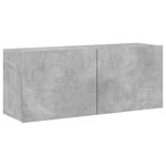 vidaXL Meuble TV mural gris béton 100x30x41 cm